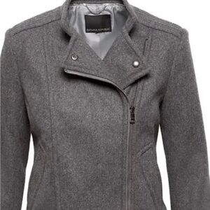 Banana Republic Moto Italian made charcoal wool Jacket